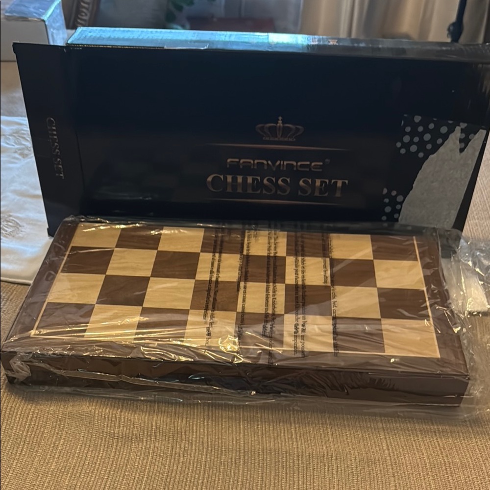 Chess Set - Brown and Cream
